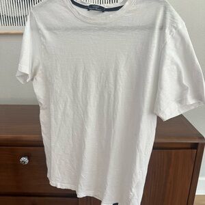 Casati Milano Classic White Crewneck T-Shirt Italian Designer Tee Size M